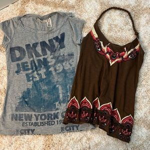 DKNY Jeans t-shirt bundle with tank-top XS